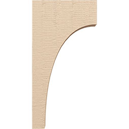 Ekena Millwork - CORUR035X12X24HUNRCPR - Timberthane Faux Wood Corbel, Huntington Style, 3 1/2"W x 12"D x 24"H, Primed Tan