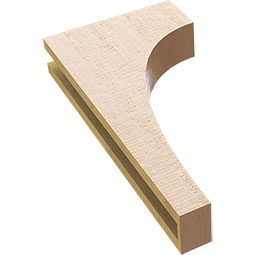 Ekena Millwork - CORUR035X12X24HUNRCPR - Timberthane Faux Wood Corbel, Huntington Style, 3 1/2"W x 12"D x 24"H, Primed Tan