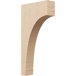 Ekena Millwork - CORUR035X12X24HUNRCPR - Timberthane Faux Wood Corbel, Huntington Style, 3 1/2"W x 12"D x 24"H, Primed Tan