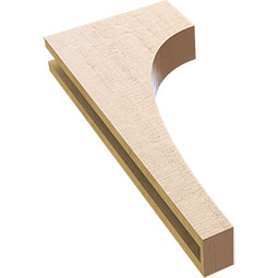 Ekena Millwork - CORUR035X12X28HUNRCPR - Timberthane Faux Wood Corbel, Huntington Style, 3 1/2"W x 12"D x 28"H, Primed Tan