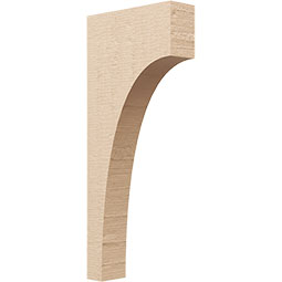Ekena Millwork - CORUR035X12X28HUNRCPR - Timberthane Faux Wood Corbel, Huntington Style, 3 1/2"W x 12"D x 28"H, Primed Tan