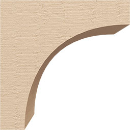 Ekena Millwork - CORUR055X06X06HUNRCPR - Timberthane Faux Wood Corbel, Huntington Style, 5 1/2"W x 6"D x 6"H, Primed Tan