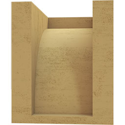 Ekena Millwork - CORUR055X06X06HUNRCPR - Timberthane Faux Wood Corbel, Huntington Style, 5 1/2"W x 6"D x 6"H, Primed Tan