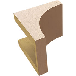 Ekena Millwork - CORUR055X06X06HUNRCPR - Timberthane Faux Wood Corbel, Huntington Style, 5 1/2"W x 6"D x 6"H, Primed Tan