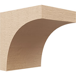 Ekena Millwork - CORUR055X06X06HUNRCPR - Timberthane Faux Wood Corbel, Huntington Style, 5 1/2"W x 6"D x 6"H, Primed Tan