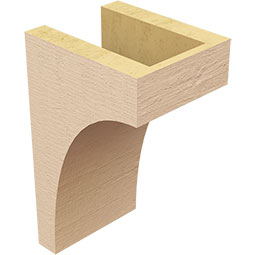 Ekena Millwork - CORUR055X06X10HUNRCPR - Timberthane Faux Wood Corbel, Huntington Style, 5 1/2"W x 6"D x 10"H, Primed Tan