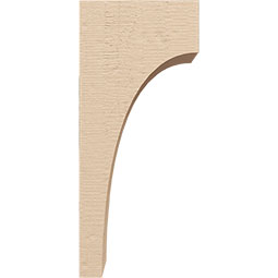 Ekena Millwork - CORUR055X06X14HUNRCPR - Timberthane Faux Wood Corbel, Huntington Style, 5 1/2"W x 6"D x 14"H, Primed Tan
