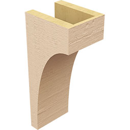 Ekena Millwork - CORUR055X06X14HUNRCPR - Timberthane Faux Wood Corbel, Huntington Style, 5 1/2"W x 6"D x 14"H, Primed Tan
