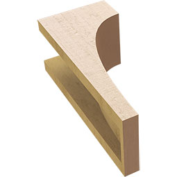 Ekena Millwork - CORUR055X06X14HUNRCPR - Timberthane Faux Wood Corbel, Huntington Style, 5 1/2"W x 6"D x 14"H, Primed Tan
