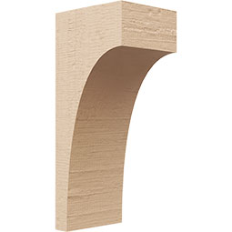 Ekena Millwork - CORUR055X06X14HUNRCPR - Timberthane Faux Wood Corbel, Huntington Style, 5 1/2"W x 6"D x 14"H, Primed Tan