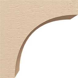 Ekena Millwork - CORUR055X08X08HUNRCPR - Timberthane Faux Wood Corbel, Huntington Style, 5 1/2"W x 8"D x 8"H, Primed Tan