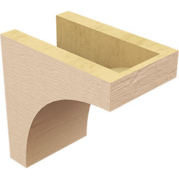 Ekena Millwork - CORUR055X08X08HUNRCPR - Timberthane Faux Wood Corbel, Huntington Style, 5 1/2"W x 8"D x 8"H, Primed Tan