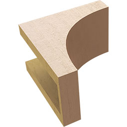 Ekena Millwork - CORUR055X08X08HUNRCPR - Timberthane Faux Wood Corbel, Huntington Style, 5 1/2"W x 8"D x 8"H, Primed Tan
