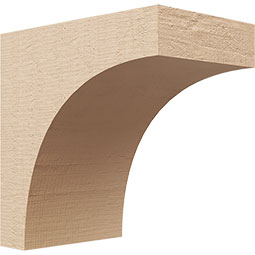 Ekena Millwork - CORUR055X08X08HUNRCPR - Timberthane Faux Wood Corbel, Huntington Style, 5 1/2"W x 8"D x 8"H, Primed Tan
