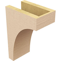 Ekena Millwork - CORUR055X08X12HUNRCPR - Timberthane Faux Wood Corbel, Huntington Style, 5 1/2"W x 8"D x 12"H, Primed Tan