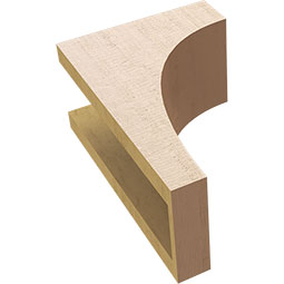 Ekena Millwork - CORUR055X08X12HUNRCPR - Timberthane Faux Wood Corbel, Huntington Style, 5 1/2"W x 8"D x 12"H, Primed Tan