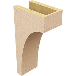 Ekena Millwork - CORUR055X08X16HUNRCPR - Timberthane Faux Wood Corbel, Huntington Style, 5 1/2"W x 8"D x 16"H, Primed Tan