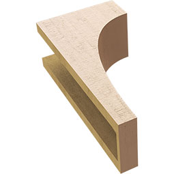 Ekena Millwork - CORUR055X08X16HUNRCPR - Timberthane Faux Wood Corbel, Huntington Style, 5 1/2"W x 8"D x 16"H, Primed Tan