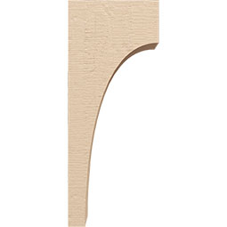 Ekena Millwork - CORUR055X08X20HUNRCPR - Timberthane Faux Wood Corbel, Huntington Style, 5 1/2"W x 8"D x 20"H, Primed Tan