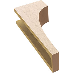 Ekena Millwork - CORUR055X08X20HUNRCPR - Timberthane Faux Wood Corbel, Huntington Style, 5 1/2"W x 8"D x 20"H, Primed Tan