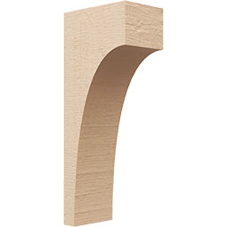 Ekena Millwork - CORUR055X08X20HUNRCPR - Timberthane Faux Wood Corbel, Huntington Style, 5 1/2"W x 8"D x 20"H, Primed Tan