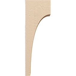 Ekena Millwork - CORUR055X08X24HUNRCPR - Timberthane Faux Wood Corbel, Huntington Style, 5 1/2"W x 8"D x 24"H, Primed Tan