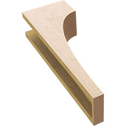 Ekena Millwork - CORUR055X08X24HUNRCPR - Timberthane Faux Wood Corbel, Huntington Style, 5 1/2"W x 8"D x 24"H, Primed Tan