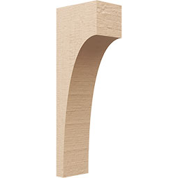Ekena Millwork - CORUR055X08X24HUNRCPR - Timberthane Faux Wood Corbel, Huntington Style, 5 1/2"W x 8"D x 24"H, Primed Tan