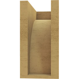 Ekena Millwork - CORUR055X10X10HUNRCPR - Timberthane Faux Wood Corbel, Huntington Style, 5 1/2"W x 10"D x 10"H, Primed Tan