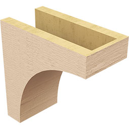 Ekena Millwork - CORUR055X10X10HUNRCPR - Timberthane Faux Wood Corbel, Huntington Style, 5 1/2"W x 10"D x 10"H, Primed Tan