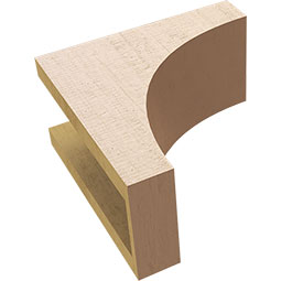 Ekena Millwork - CORUR055X10X10HUNRCPR - Timberthane Faux Wood Corbel, Huntington Style, 5 1/2"W x 10"D x 10"H, Primed Tan
