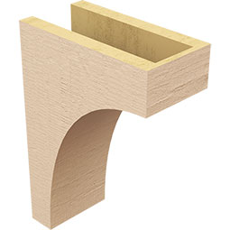 Ekena Millwork - CORUR055X10X14HUNRCPR - Timberthane Faux Wood Corbel, Huntington Style, 5 1/2"W x 10"D x 14"H, Primed Tan