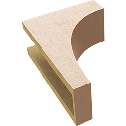 Ekena Millwork - CORUR055X10X14HUNRCPR - Timberthane Faux Wood Corbel, Huntington Style, 5 1/2"W x 10"D x 14"H, Primed Tan