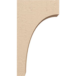 Ekena Millwork - CORUR055X10X18HUNRCPR - Timberthane Faux Wood Corbel, Huntington Style, 5 1/2"W x 10"D x 18"H, Primed Tan