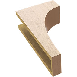 Ekena Millwork - CORUR055X10X18HUNRCPR - Timberthane Faux Wood Corbel, Huntington Style, 5 1/2"W x 10"D x 18"H, Primed Tan