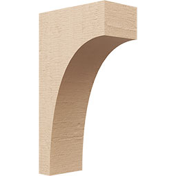 Ekena Millwork - CORUR055X10X18HUNRCPR - Timberthane Faux Wood Corbel, Huntington Style, 5 1/2"W x 10"D x 18"H, Primed Tan