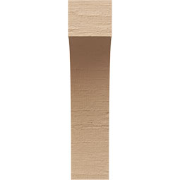Ekena Millwork - CORUR055X10X22HUNRCPR - Timberthane Faux Wood Corbel, Huntington Style, 5 1/2"W x 10"D x 22"H, Primed Tan