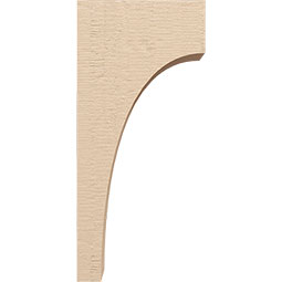 Ekena Millwork - CORUR055X10X22HUNRCPR - Timberthane Faux Wood Corbel, Huntington Style, 5 1/2"W x 10"D x 22"H, Primed Tan
