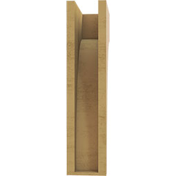 Ekena Millwork - CORUR055X10X22HUNRCPR - Timberthane Faux Wood Corbel, Huntington Style, 5 1/2"W x 10"D x 22"H, Primed Tan
