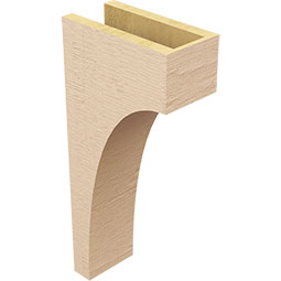 Ekena Millwork - CORUR055X10X22HUNRCPR - Timberthane Faux Wood Corbel, Huntington Style, 5 1/2"W x 10"D x 22"H, Primed Tan
