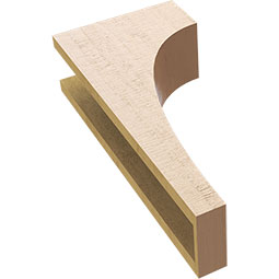 Ekena Millwork - CORUR055X10X22HUNRCPR - Timberthane Faux Wood Corbel, Huntington Style, 5 1/2"W x 10"D x 22"H, Primed Tan