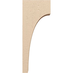 Ekena Millwork - CORUR055X10X26HUNRCPR - Timberthane Faux Wood Corbel, Huntington Style, 5 1/2"W x 10"D x 26"H, Primed Tan