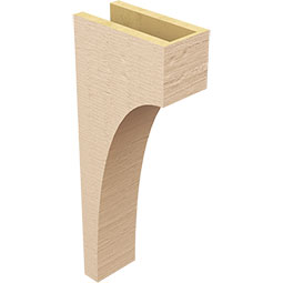 Ekena Millwork - CORUR055X10X26HUNRCPR - Timberthane Faux Wood Corbel, Huntington Style, 5 1/2"W x 10"D x 26"H, Primed Tan