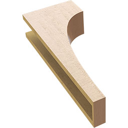 Ekena Millwork - CORUR055X10X26HUNRCPR - Timberthane Faux Wood Corbel, Huntington Style, 5 1/2"W x 10"D x 26"H, Primed Tan