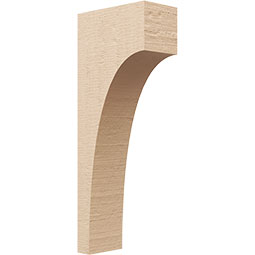 Ekena Millwork - CORUR055X10X26HUNRCPR - Timberthane Faux Wood Corbel, Huntington Style, 5 1/2"W x 10"D x 26"H, Primed Tan