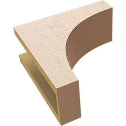 Ekena Millwork - CORUR055X12X12HUNRCPR - Timberthane Faux Wood Corbel, Huntington Style, 5 1/2"W x 12"D x 12"H, Primed Tan