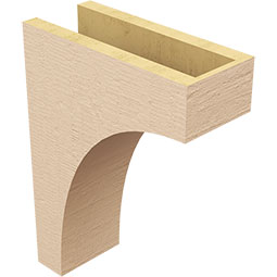 Ekena Millwork - CORUR055X12X16HUNRCPR - Timberthane Faux Wood Corbel, Huntington Style, 5 1/2"W x 12"D x 16"H, Primed Tan