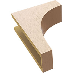 Ekena Millwork - CORUR055X12X16HUNRCPR - Timberthane Faux Wood Corbel, Huntington Style, 5 1/2"W x 12"D x 16"H, Primed Tan