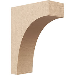 Ekena Millwork - CORUR055X12X16HUNRCPR - Timberthane Faux Wood Corbel, Huntington Style, 5 1/2"W x 12"D x 16"H, Primed Tan