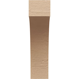 Ekena Millwork - CORUR055X12X20HUNRCPR - Timberthane Faux Wood Corbel, Huntington Style, 5 1/2"W x 12"D x 20"H, Primed Tan